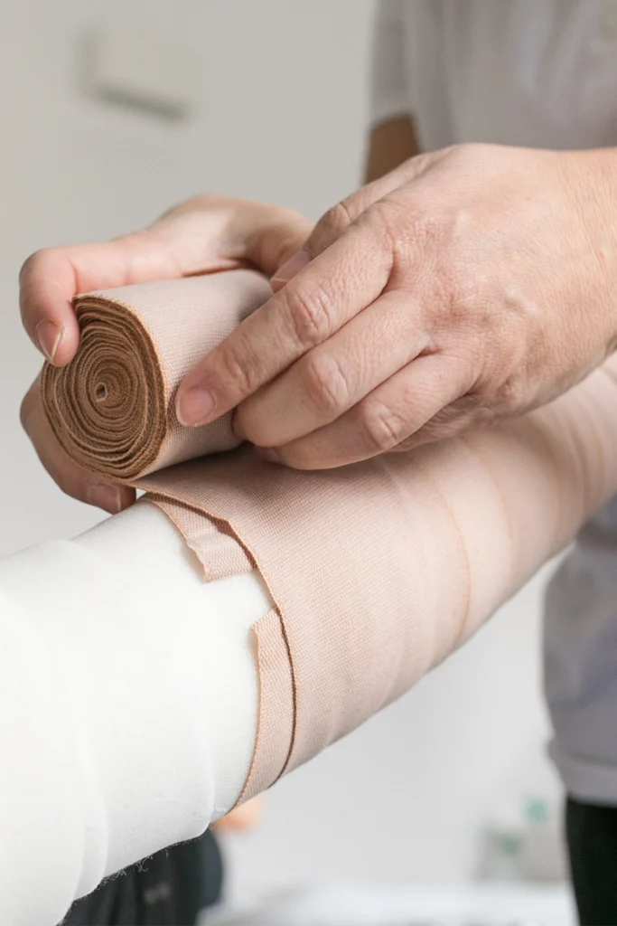 bendaggio linfologico per linfedema